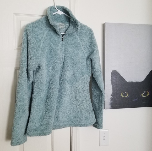 Athleta Sweaters - Athleta sz L Mint Fuzzy Pull Over